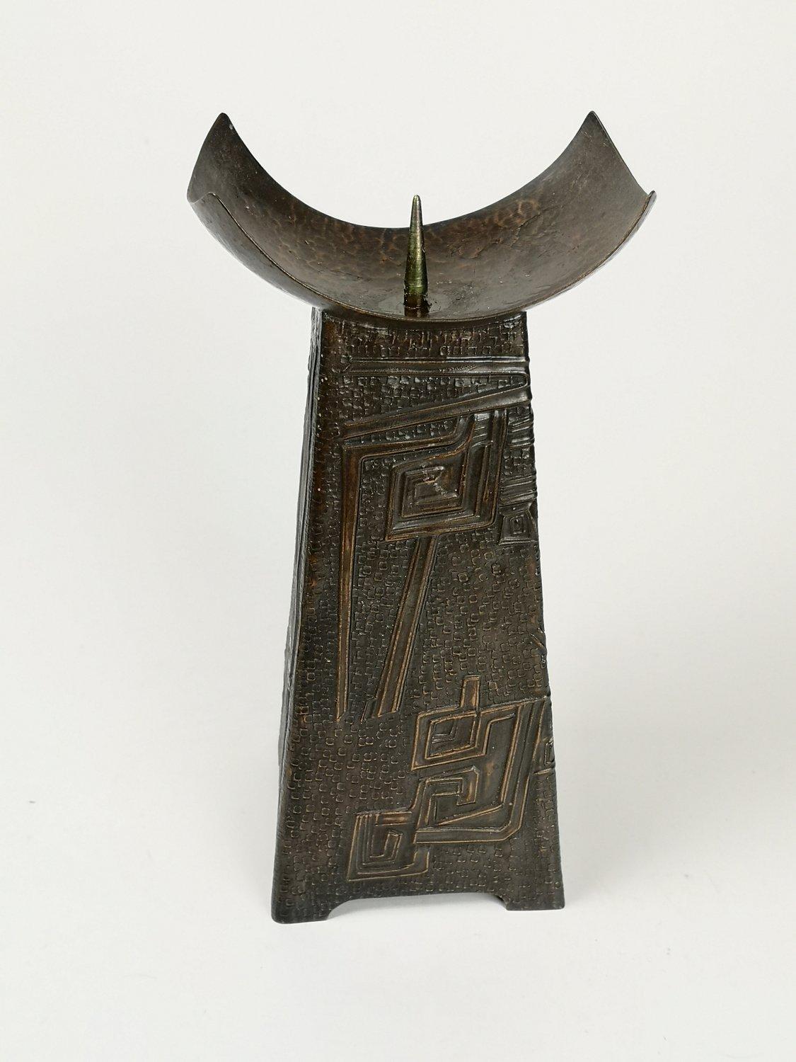 Mid-Century Modern Hand crafted Mid-century modern applied art candelabra (50213) For Sale