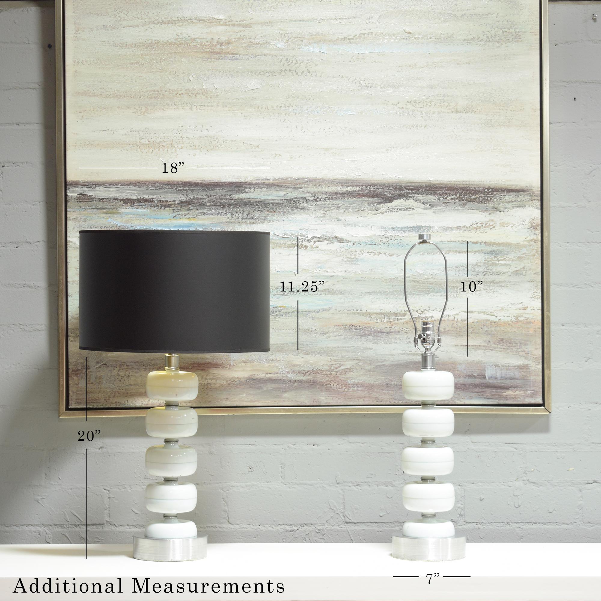 American Mid-Century Modern Glass & Chrome Table Lamps: Timeless Elegance Illuminated For Sale