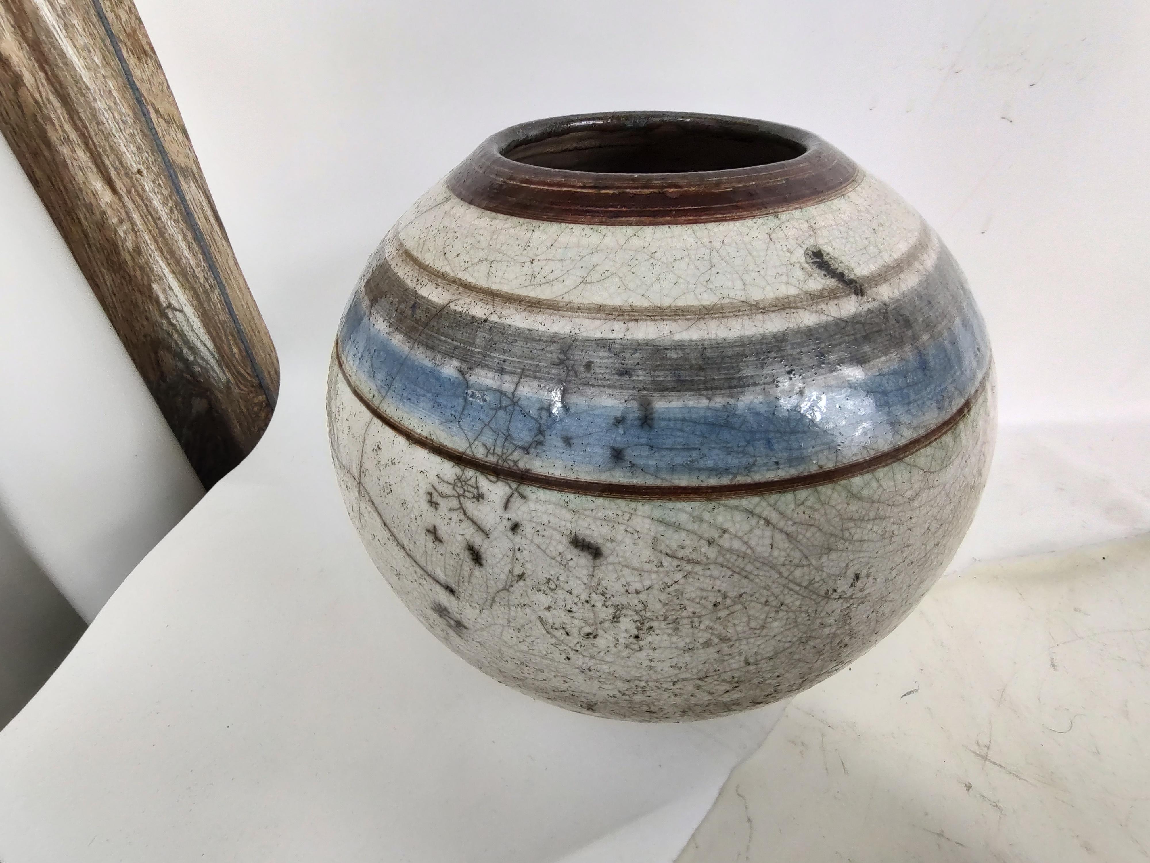 Late 20th Century Hand Crafted Mid-Century Modern Vase, Pot by Artist Nancee Meeker For Sale