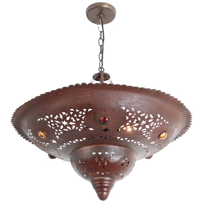 Handcrafted Moroccan Metal Chandelier, Alhambra Collection Round Large Wrought Iron Chandeliers Uk