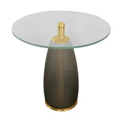 Hand Crafted Murano Battuto Glass  & Brass Side Table 2023