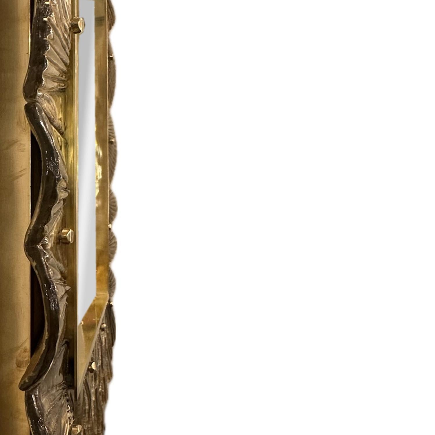 Espejo artesanal de cristal de Murano con motivo de concha de vieira en Nuevo estado para la venta en New York, NY