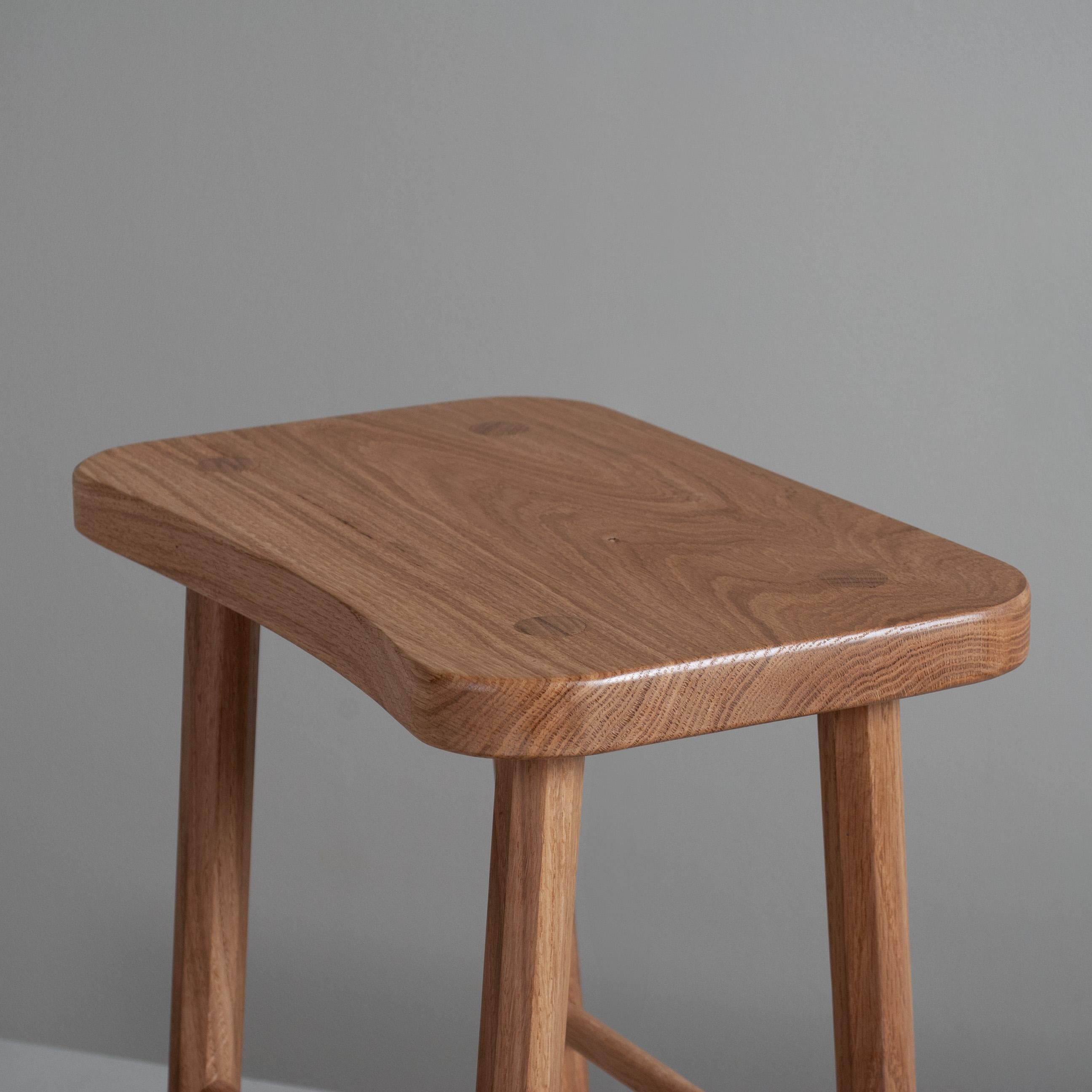 Hand-Crafted Hand-crafted Oak Rocker Stool For Sale