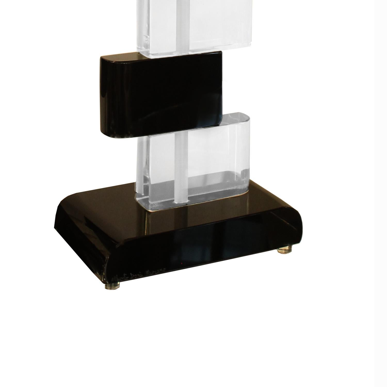 Hand-Crafted Hand Crafted Pair of Murano Glass Block Table Lamps, 2022 For Sale