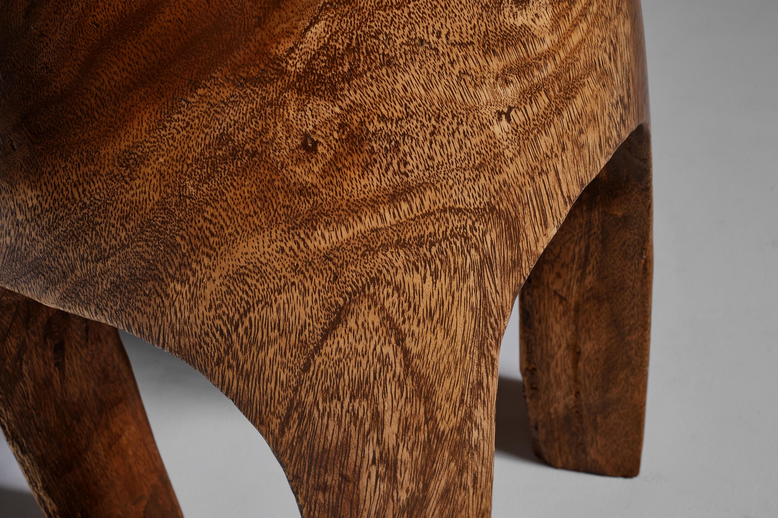 20th Century Handcrafted Palmtree Wooden Stool, 1970s