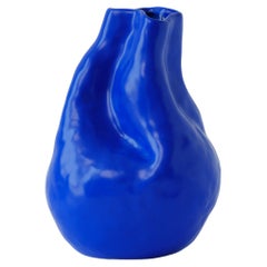 Handgefertigte blaue Alexis-Vase aus Porzellan