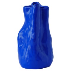 Handgefertigte tiefblaue georgianische Porzellanvase