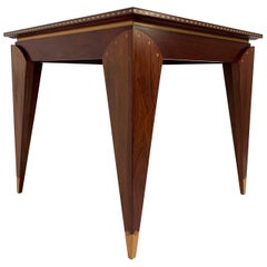 Handcrafted Postmodern Studio Made Game Table in Cherry and Walnut, D. 1988