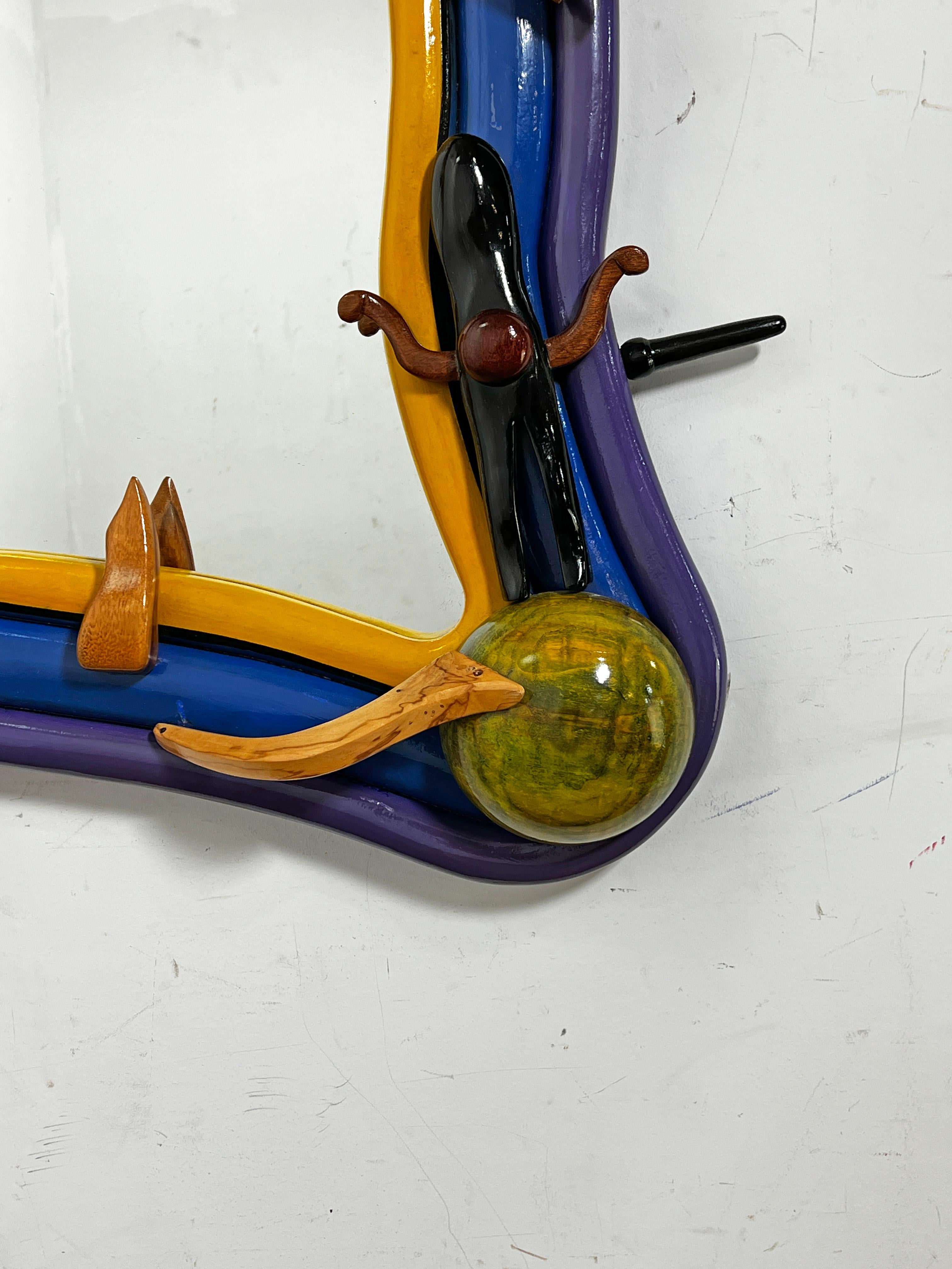 Miroir mural post-moderne fabriqué à la main par Robert Field Bon état - En vente à Peabody, MA
