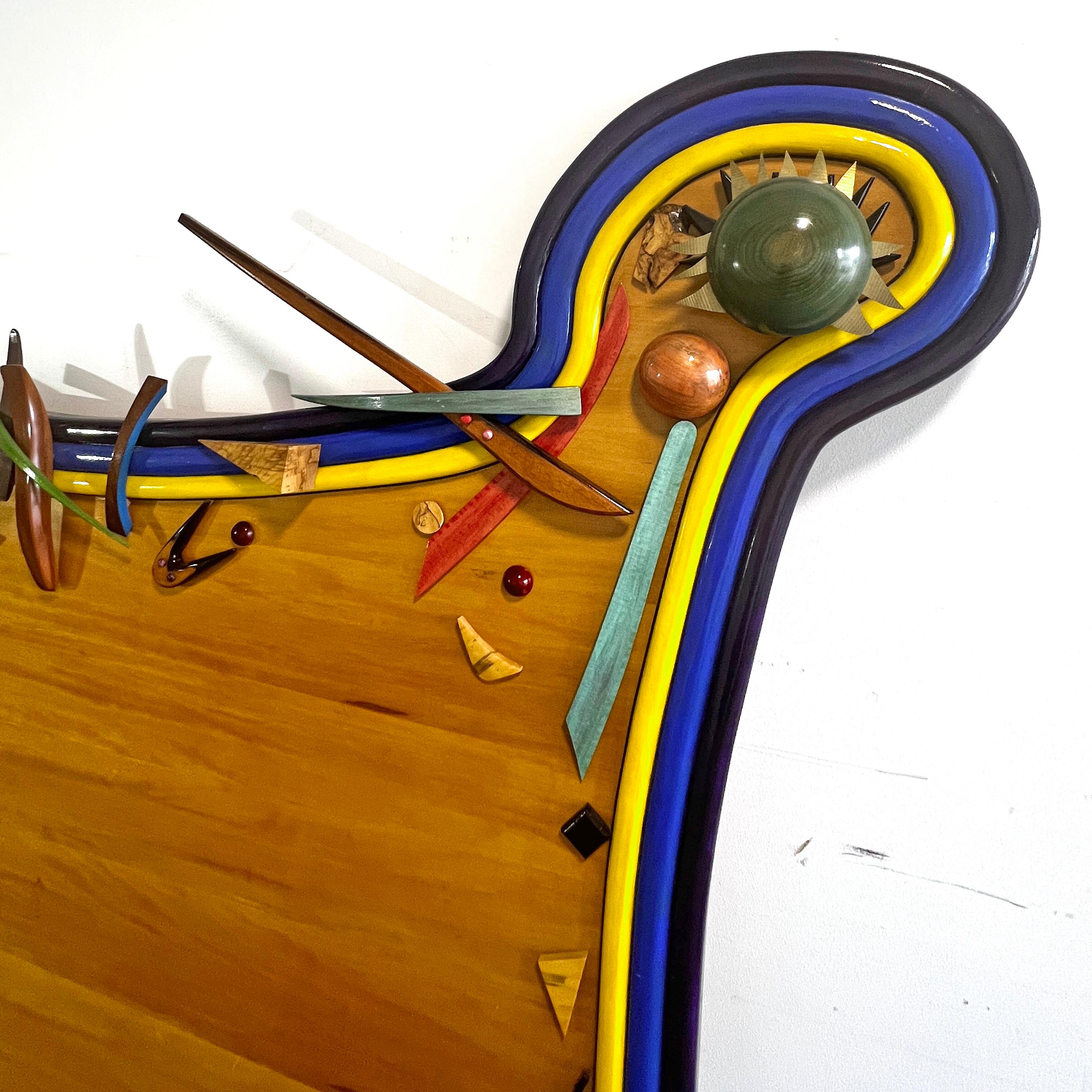 Hand Crafted Postmodern King Headboard by Robert Field In Good Condition For Sale In Peabody, MA