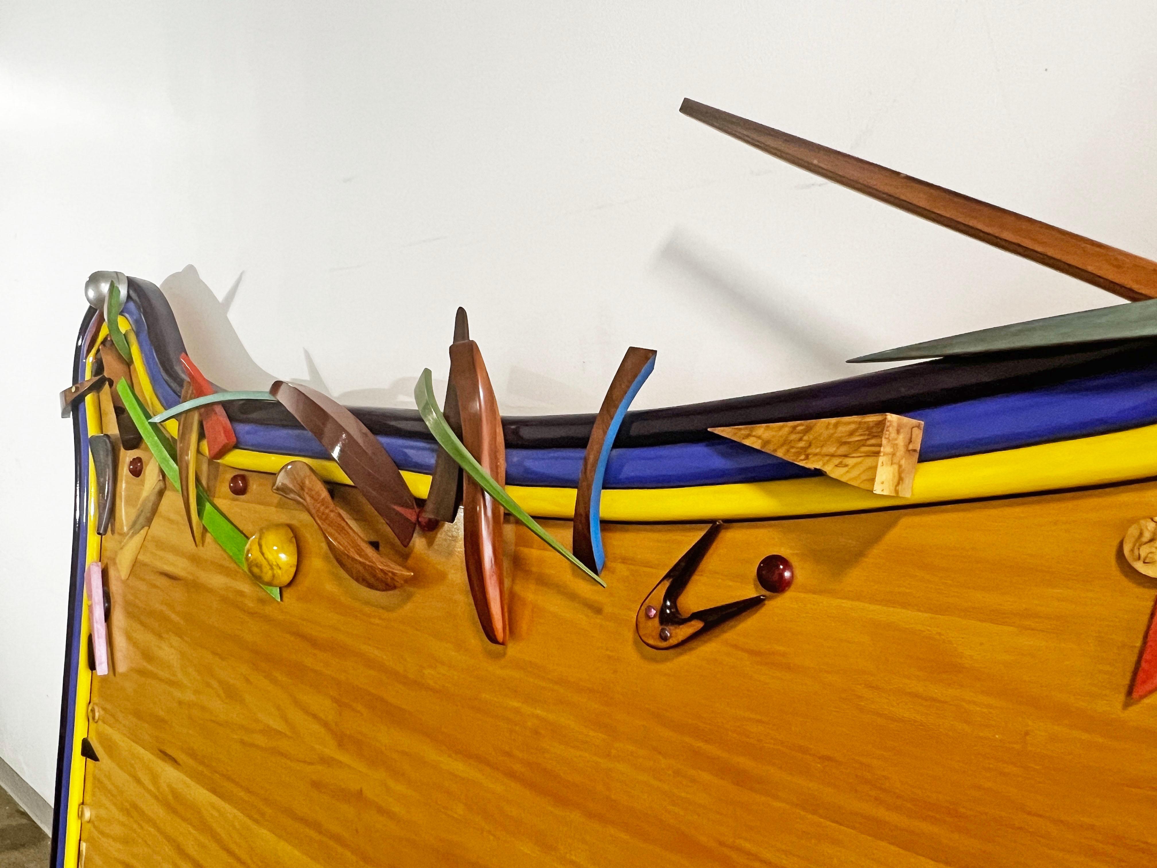 Hand Crafted Postmodern King Headboard by Robert Field For Sale 1