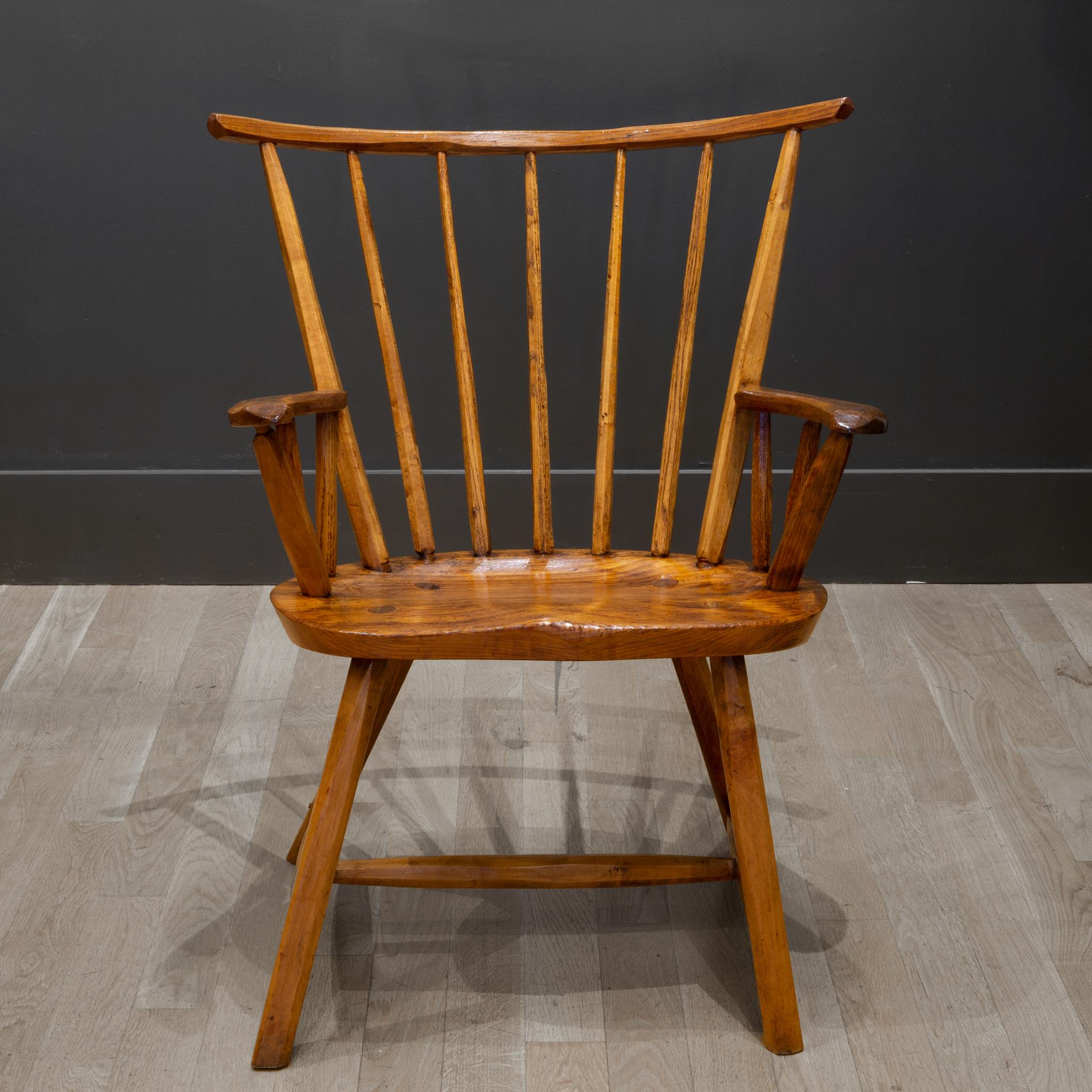Hickory Handcrafted Primitive Stick Armchairs, circa 1930
