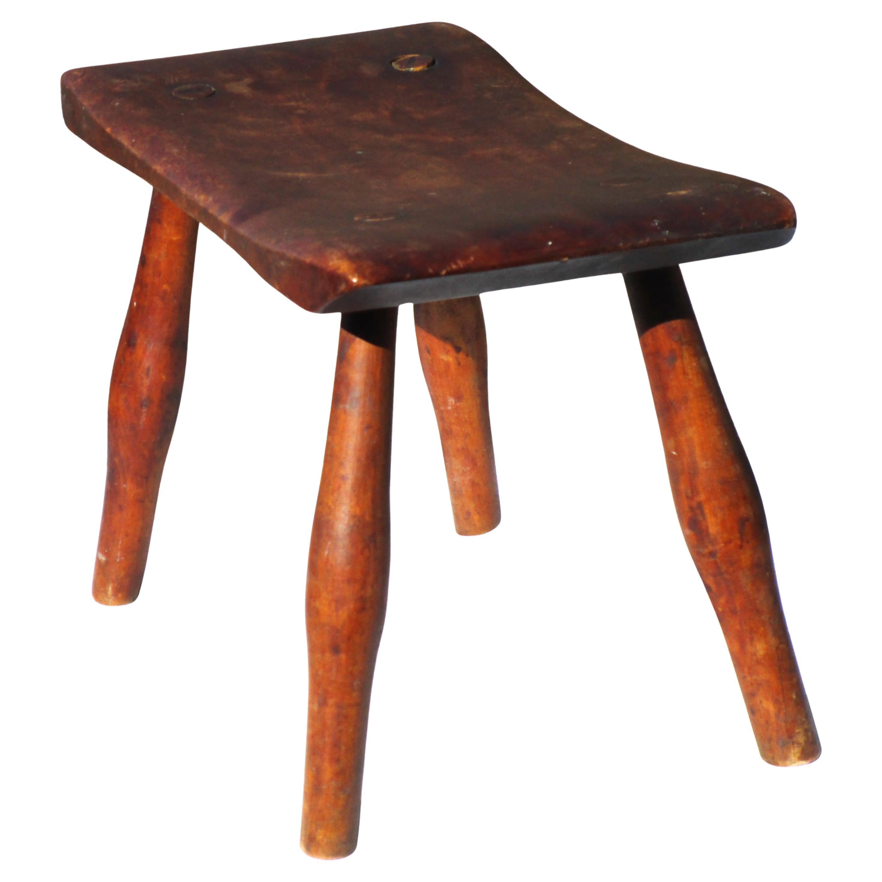 Bois Tabouret primitif ancien en vente