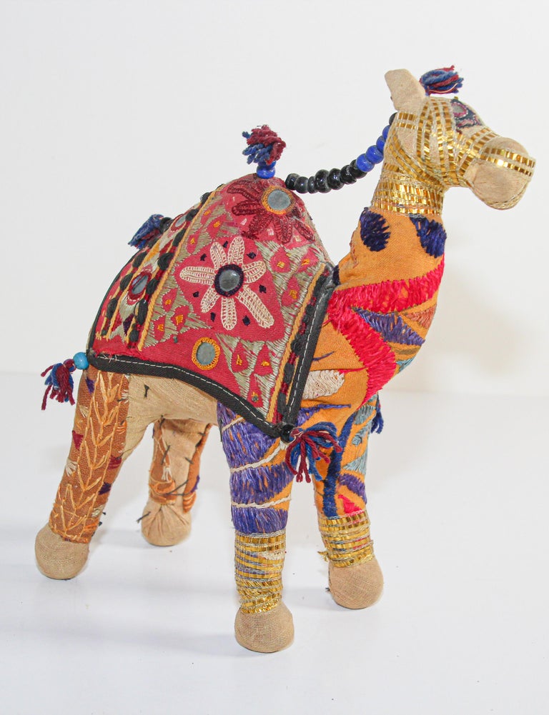 Handcrafted Raj Vintage Stuffed Cotton Embroidered Camel Toy, India