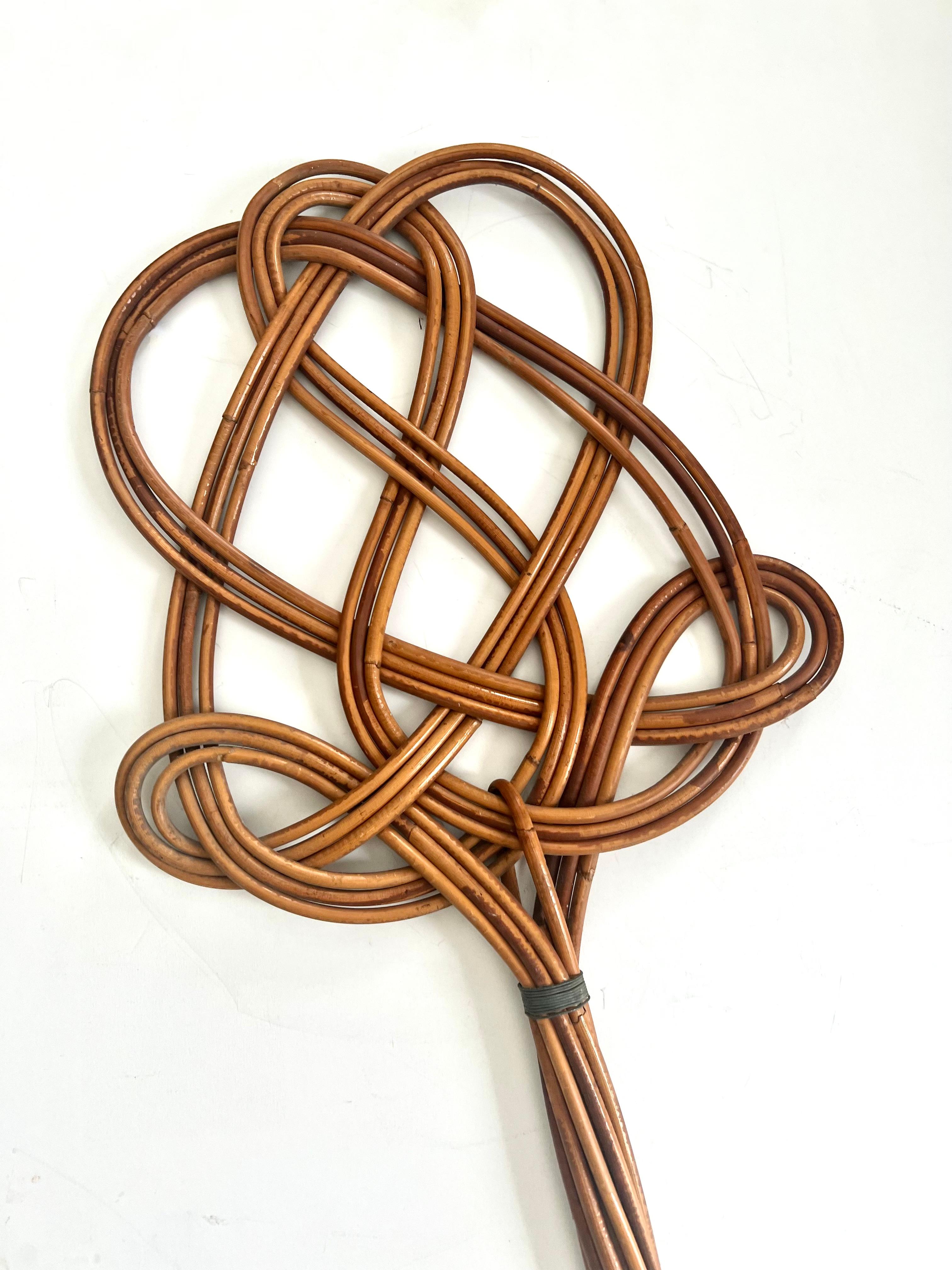 Hand-Crafted Hand Crafted Rattan Rug Beater  For Sale
