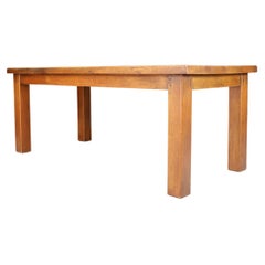 Handcrafted Robust Oak Dining Table, France, 1960s