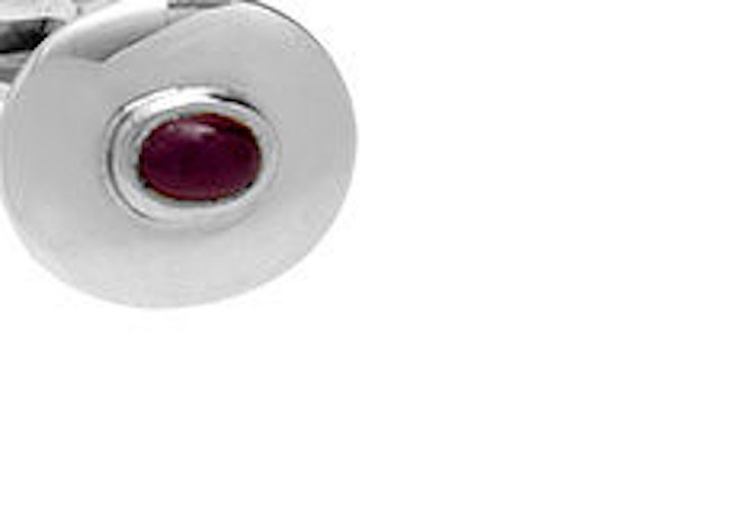 English Handcrafted Ruby Cufflinks by Philip Kydd Ltd. For Sale