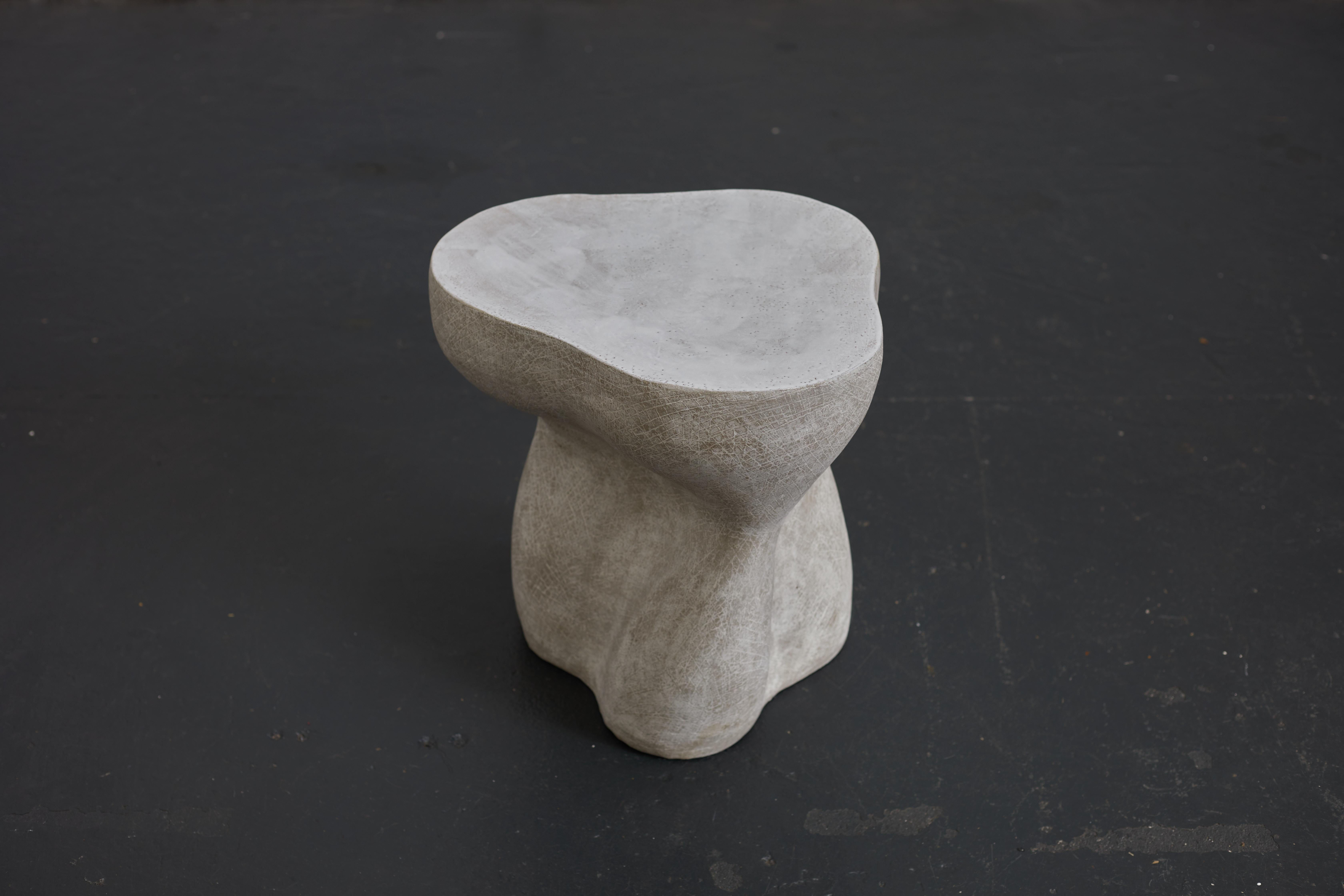 Fired Hand crafted Sculptural Ceramic Side Table For Sale