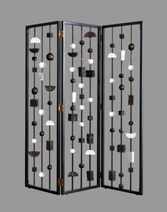 Hand-Crafted Sculptural Room Divider, Monochrome Contemporary Design