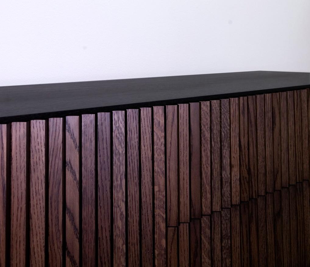 Contemporary Modern Clair Sideboard Credenza By Corinna Warm in Black Ebonized Ash Wood  For Sale