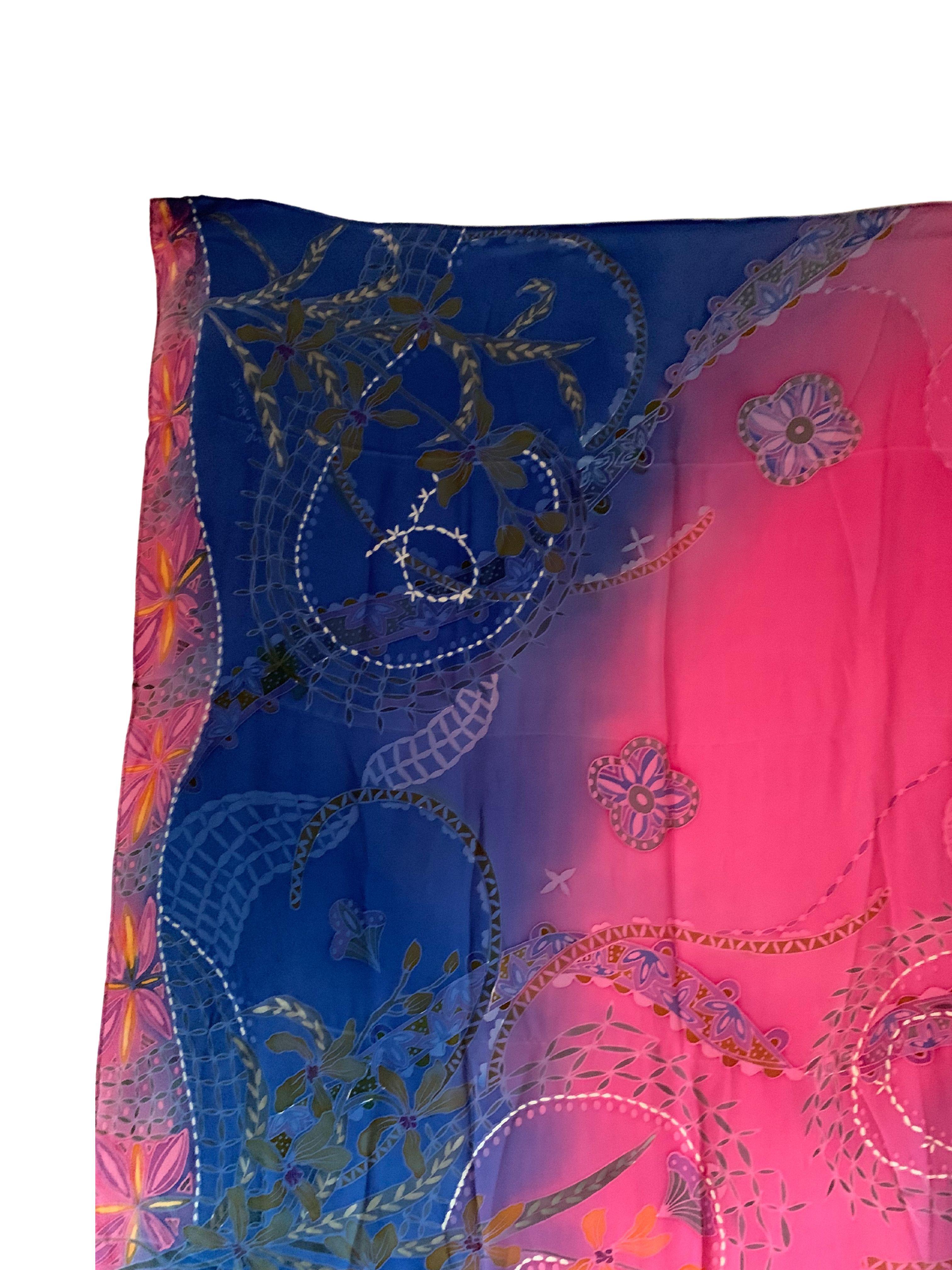 A wonderful hand-crafted Silk Textile from Malaysia with Stunning Detailing and shades. A wonderful decorative object to bring warmth and color to any space. This textile was hand-crafted by local weavers.