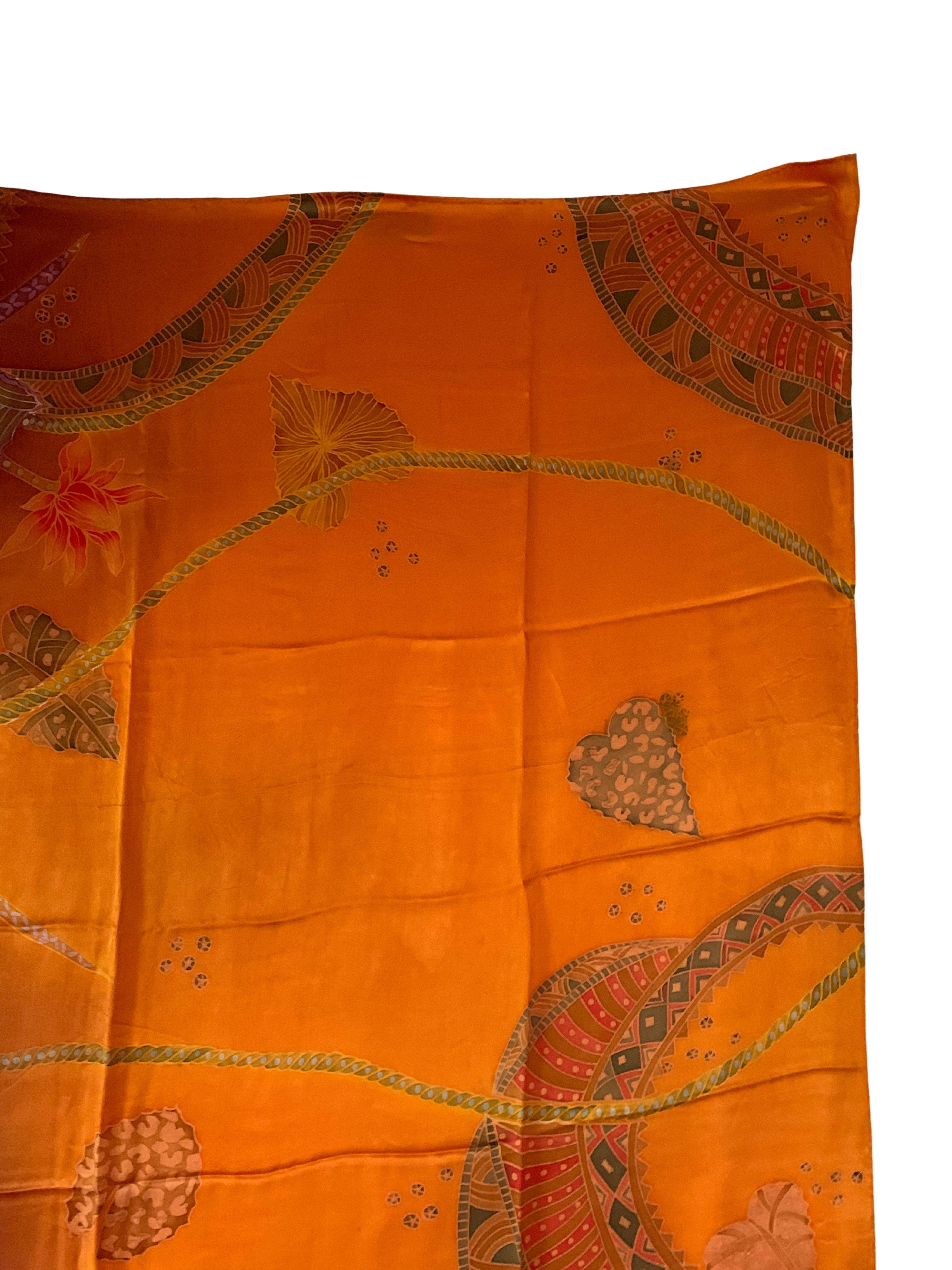 Malaysian Hand-Crafted Silk Textile with Stunning Detailing For Sale