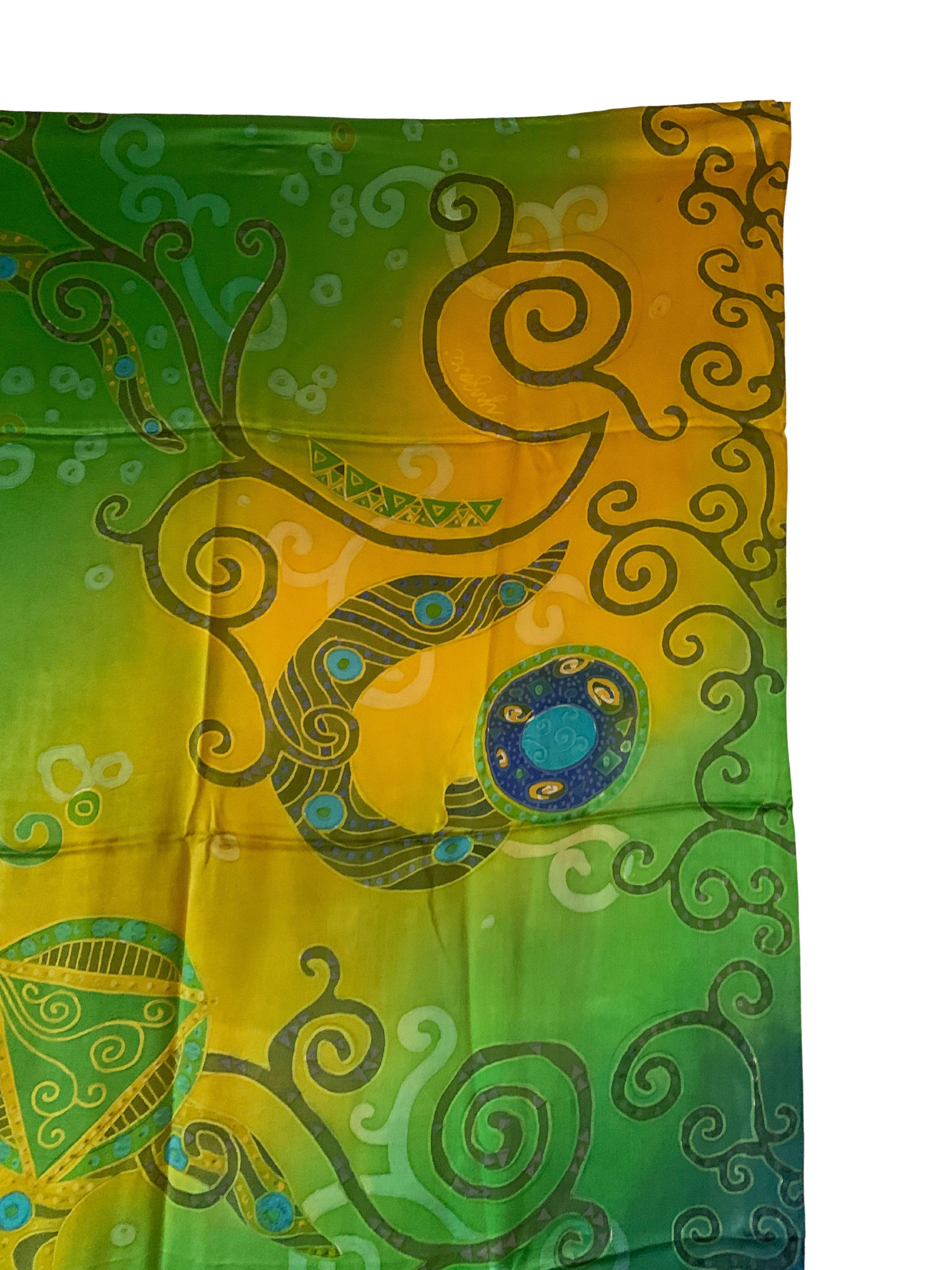 Malaysian Hand-Crafted Silk Textile with Stunning Detailing For Sale