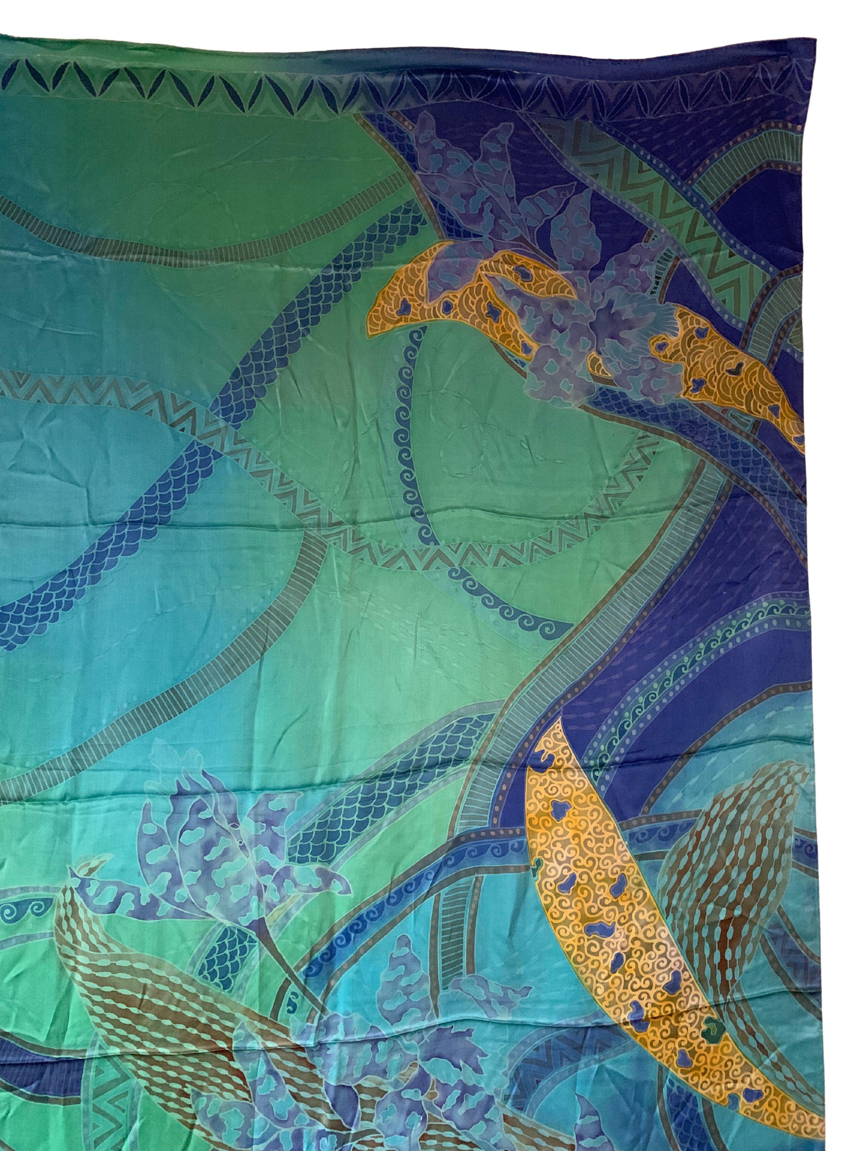 Handgefertigtes Seidentextil mit atemberaubenden Details (Malaysisch) im Angebot