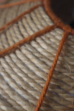 Hand-crafted sisal lamp from the 1970s