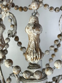 Vintage Style Six-Light Chandelier by Melissa Levinson in Iron & Wood