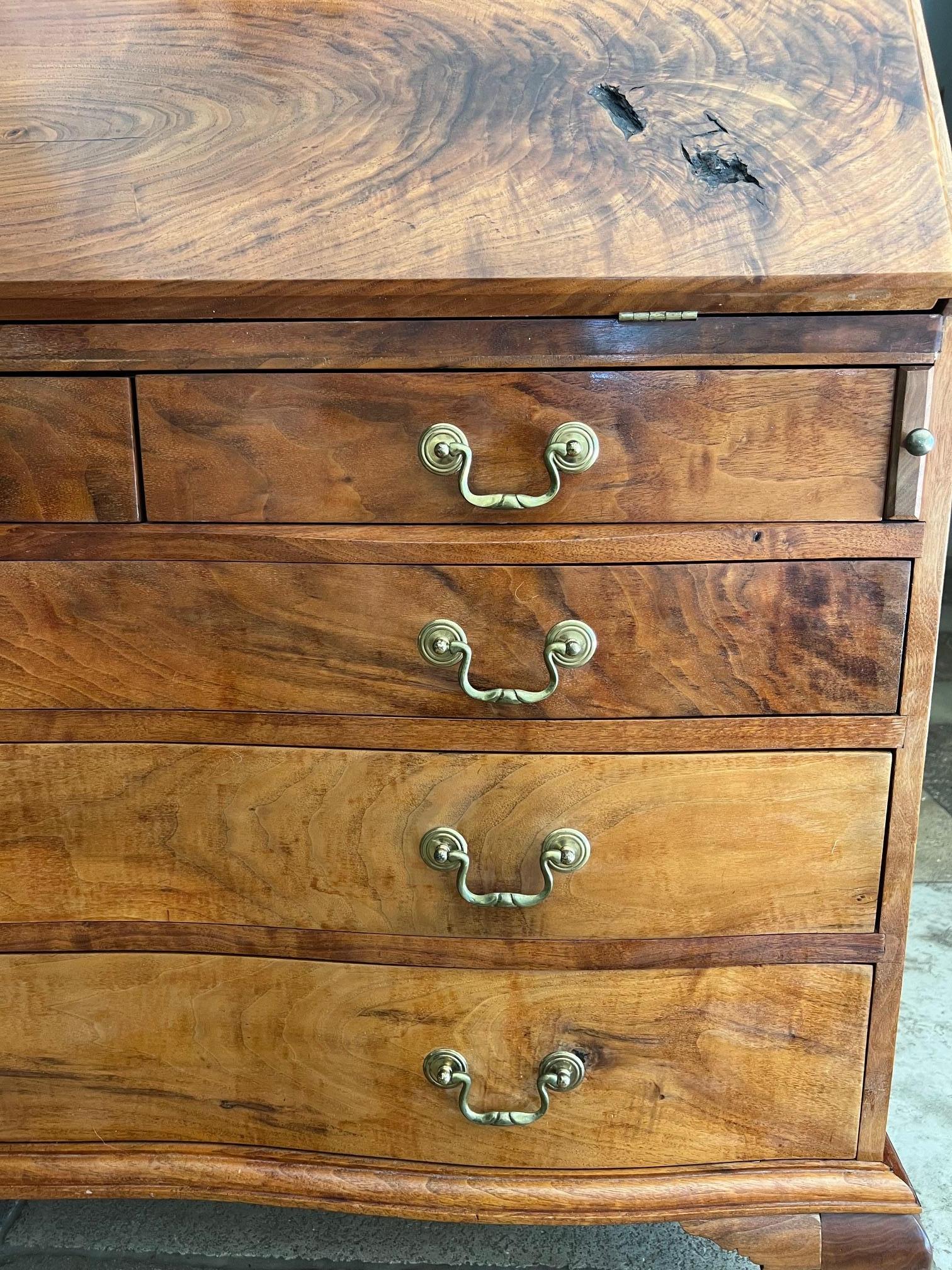 Hand Crafted Slant Front Secretary, C. 1980's For Sale 3