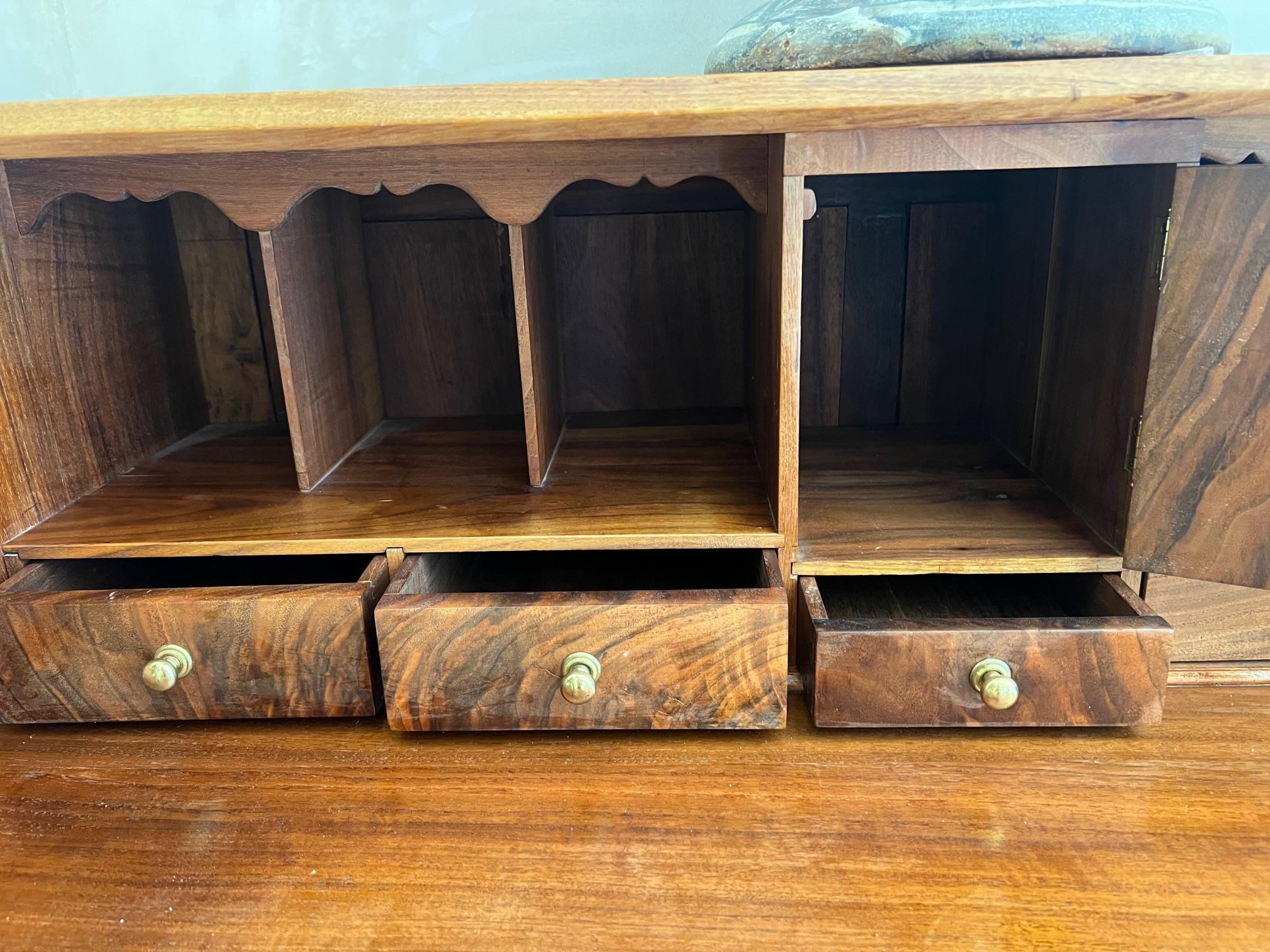 Late 20th Century Hand Crafted Slant Front Secretary, C. 1980's For Sale
