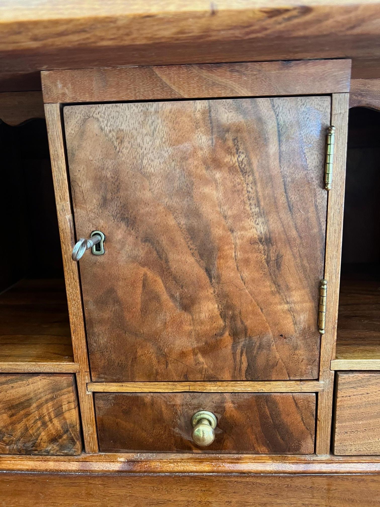 Wood Hand Crafted Slant Front Secretary, C. 1980's For Sale