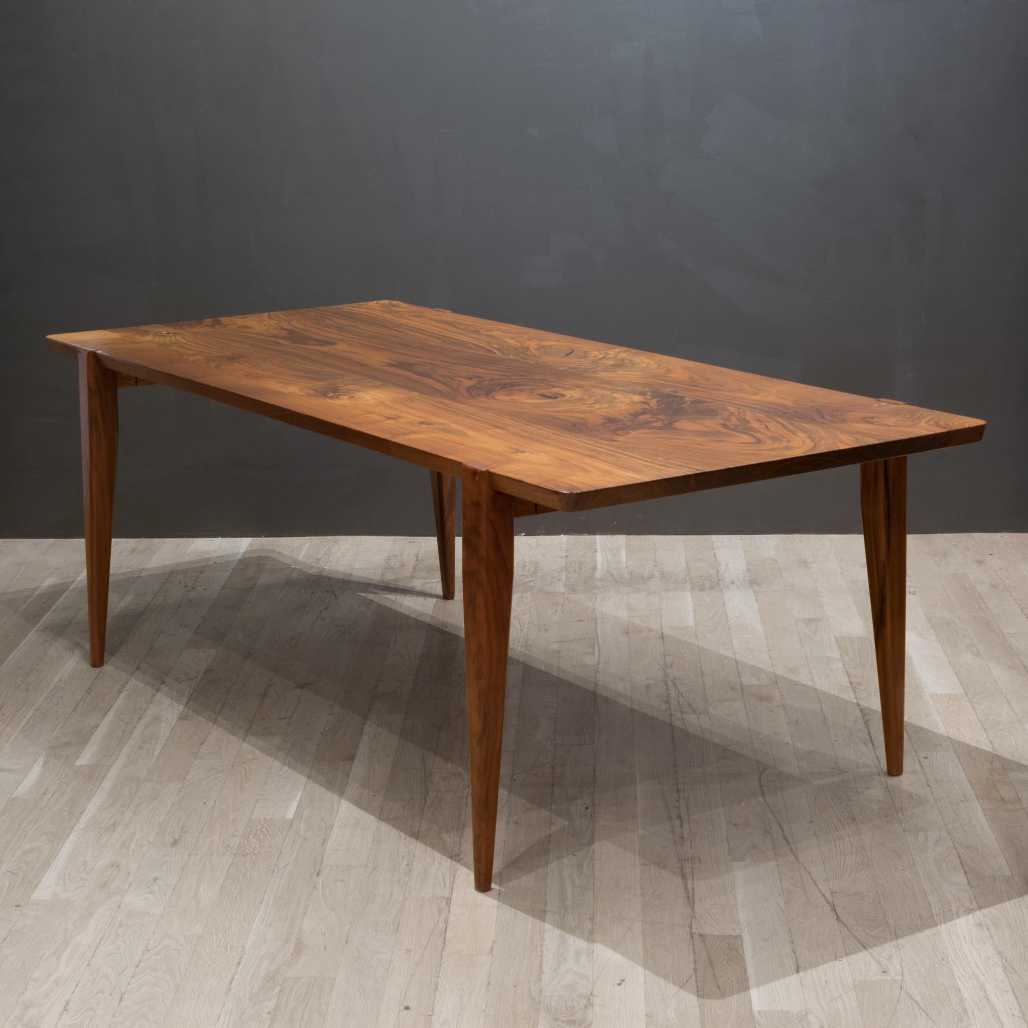 Modern Hand Crafted Solid Black Walnut Dining Table C.2018