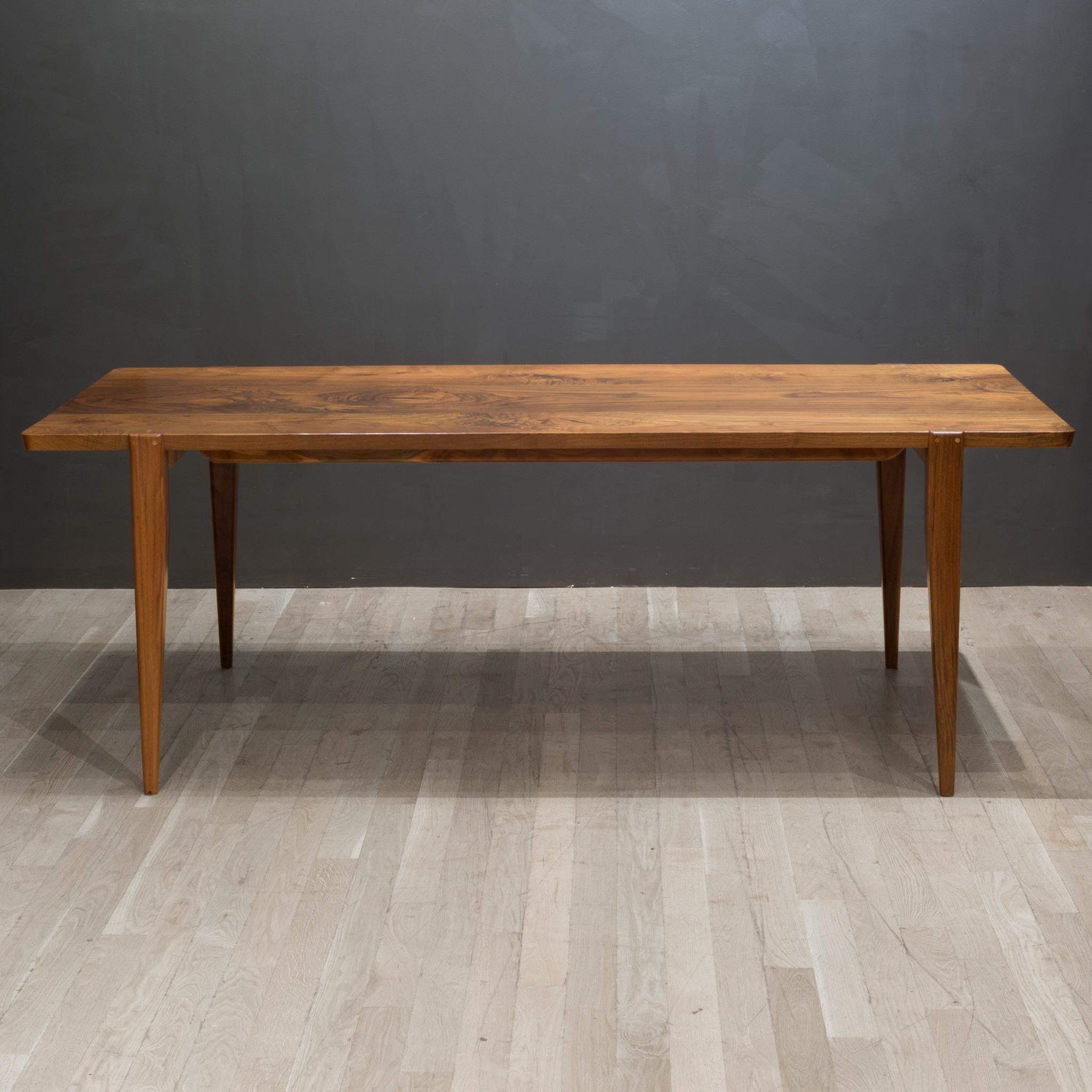 Contemporary Hand Crafted Solid Black Walnut Dining Table C.2018