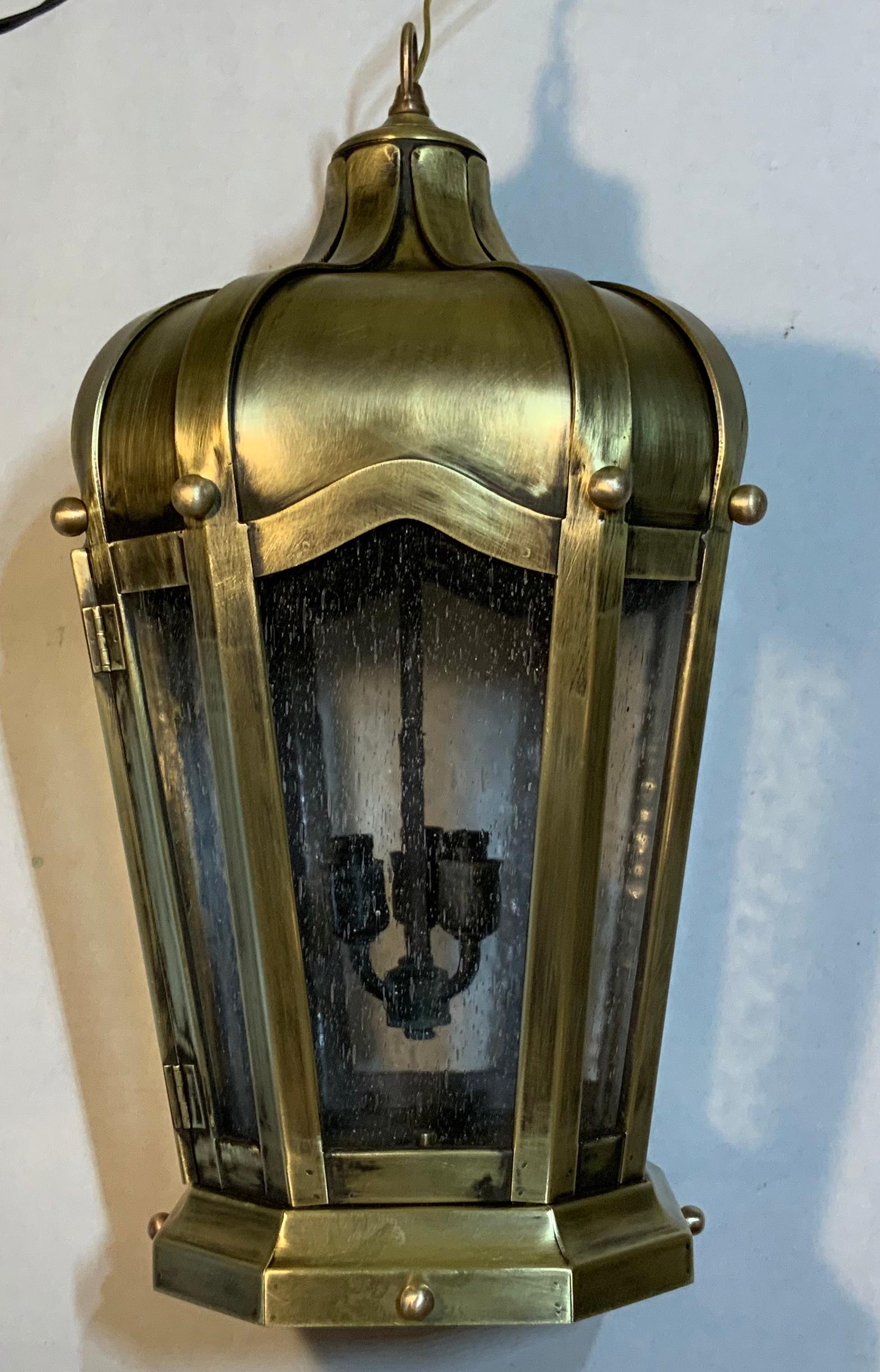 brass outdoor hanging lantern