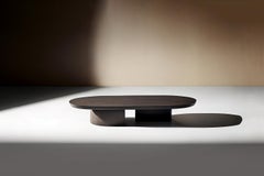 Hand-Crafted Solid Dark Wood Oval Coffee Table by Nono