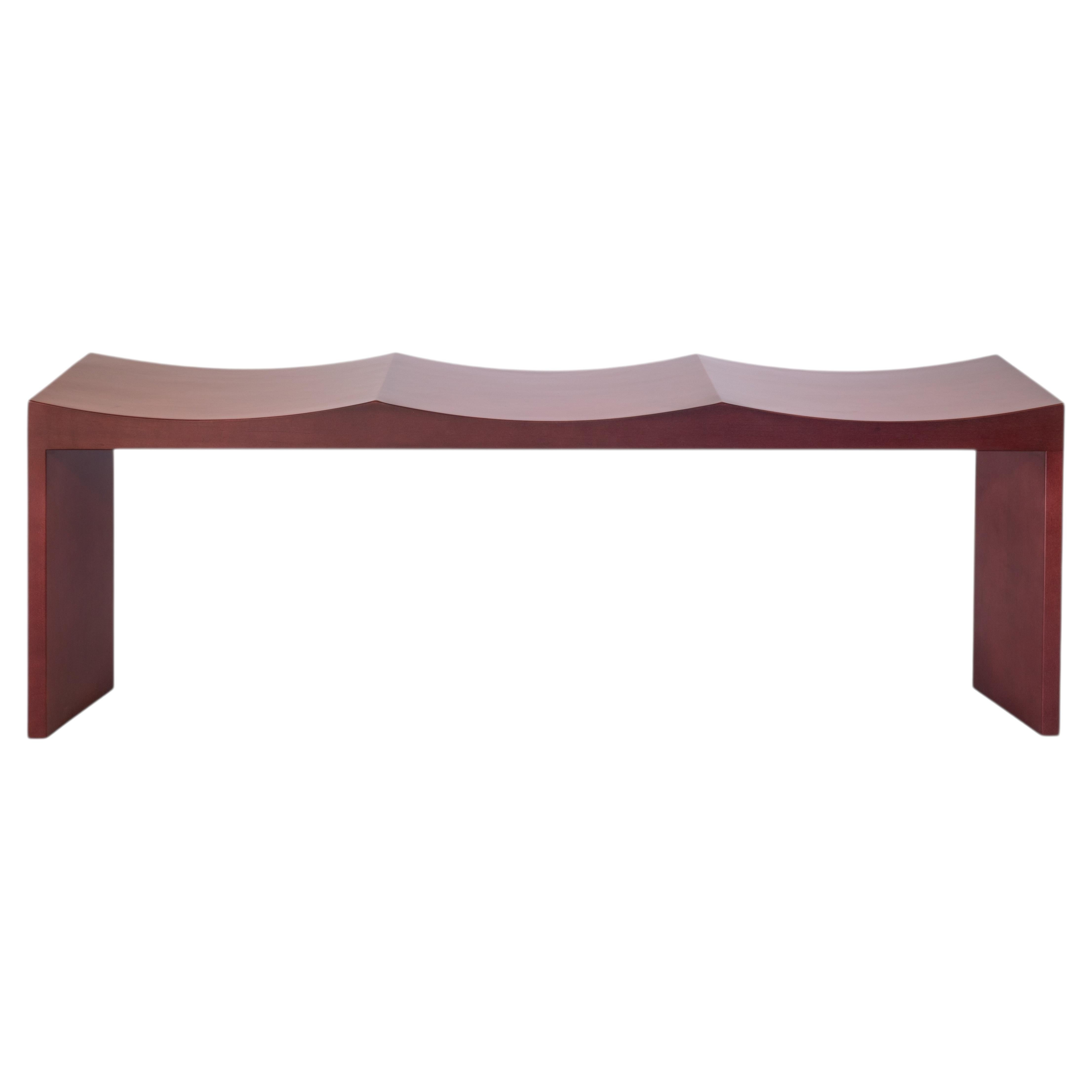 Hand-Crafted Solid Maple Arc Bench by Juntos Projects, Modern Design For Sale