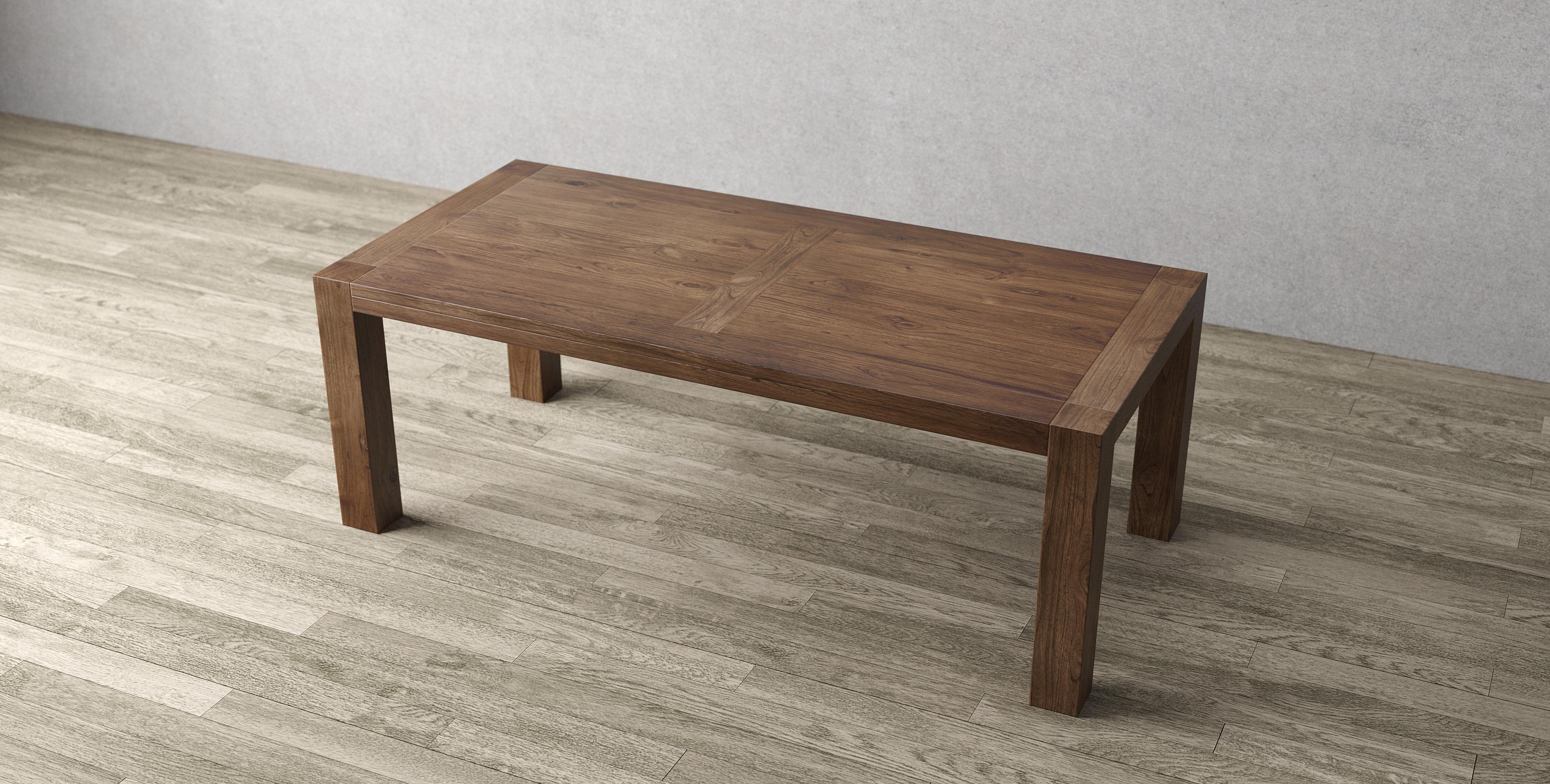 Thai Hand Crafted Solid Oak Parsons Style Dining Table For Sale