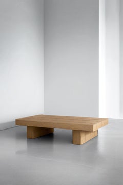 Hand-Crafted Solid Thick Oak Rectangular Coffee Table by Nono Fundamenta 02