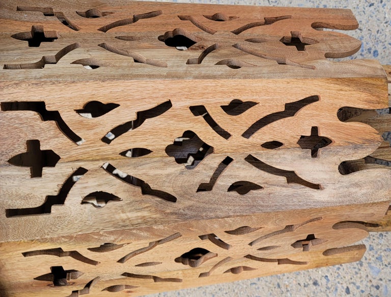 Hand Crafted Solid Walnut Octogonal Candle Stand Side Table For Sale at