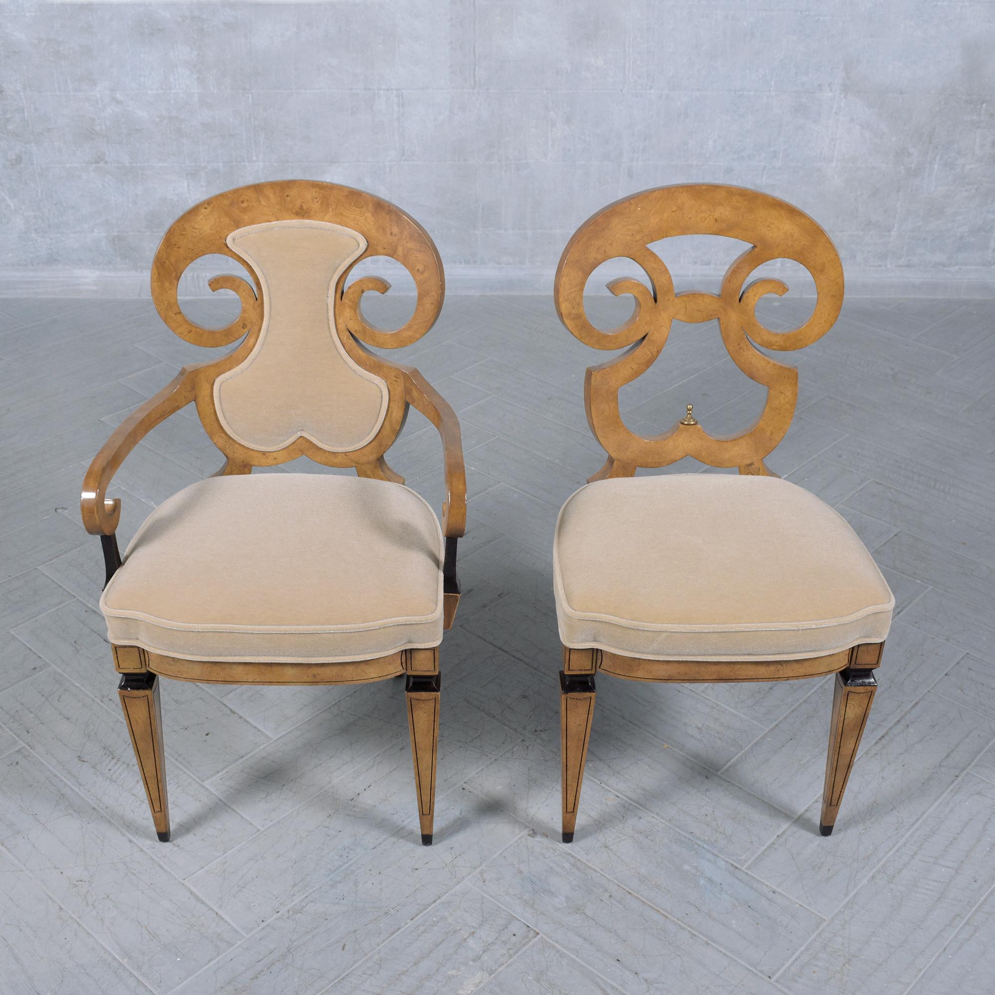 Renzo Rutili for Johnson Furniture: Restored Mid-Century Maple Dining Chair Set In Good Condition For Sale In Los Angeles, CA