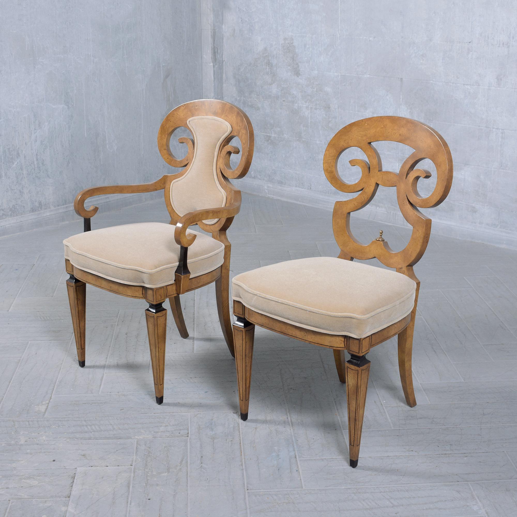 American Renzo Rutili for Johnson Furniture: Restored Mid-Century Maple Dining Chair Set For Sale