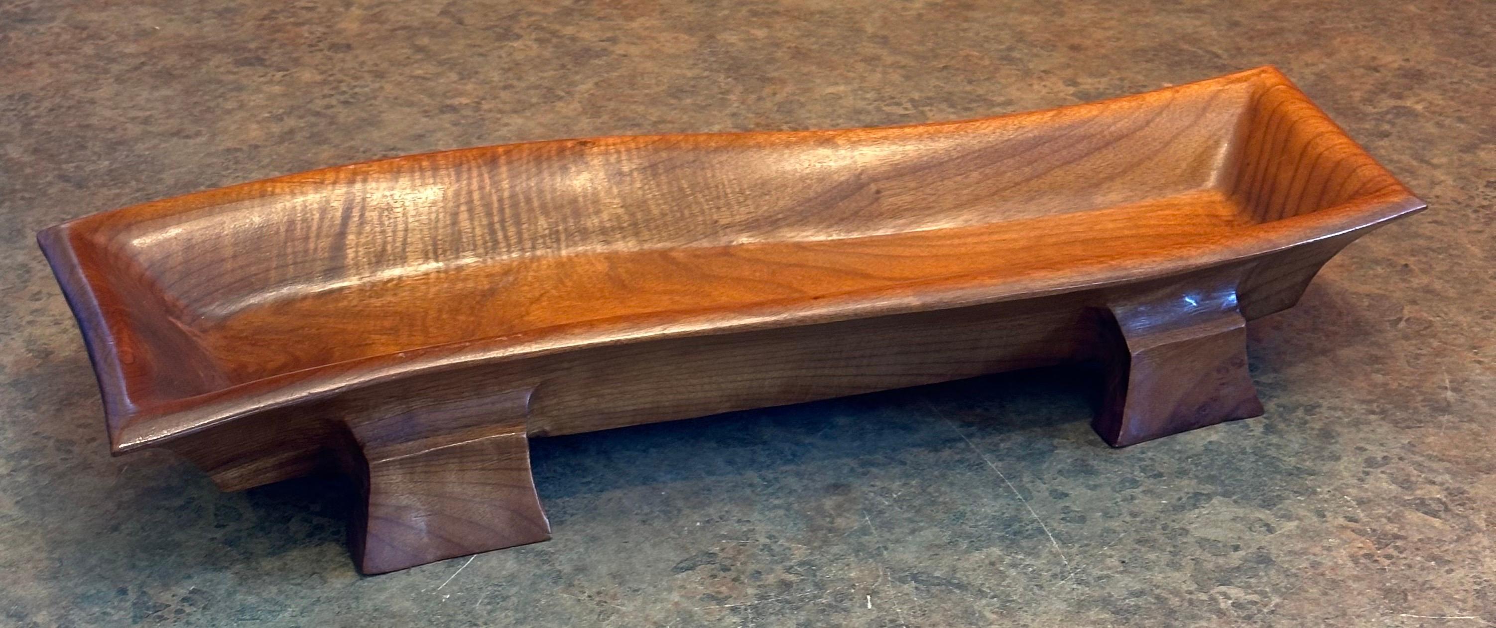 Bol / Plateau bas en Wood Wood massif fabriqué à la main par Mallory en vente 4
