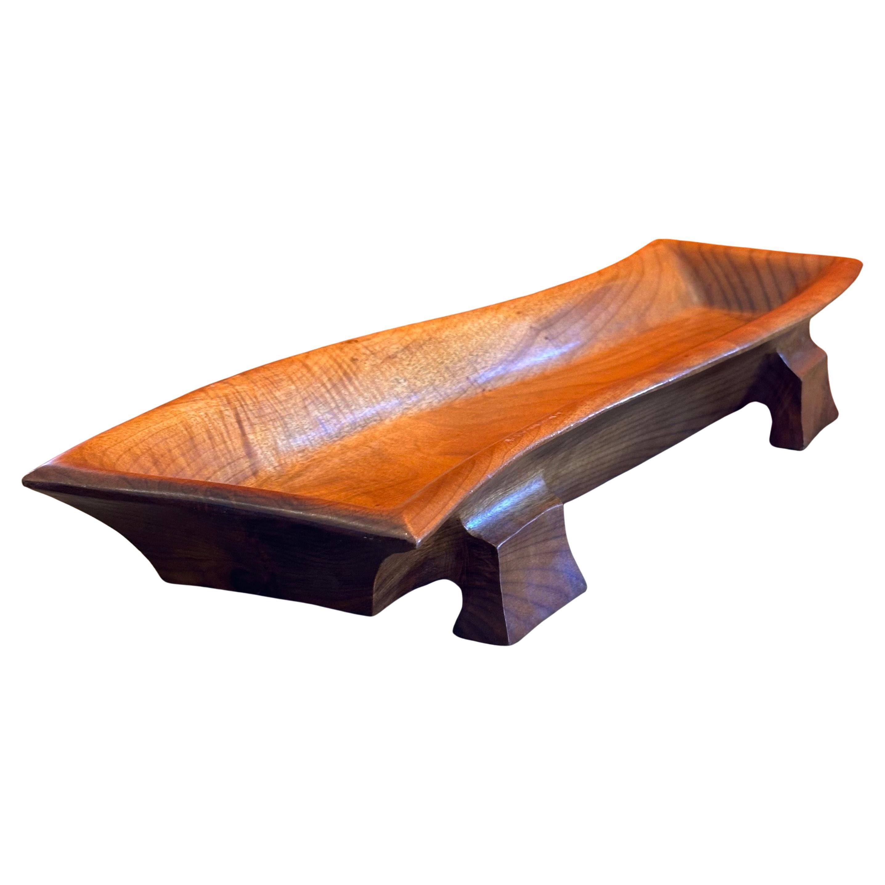 Bol / Plateau bas en Wood Wood massif fabriqué à la main par Mallory en vente 8
