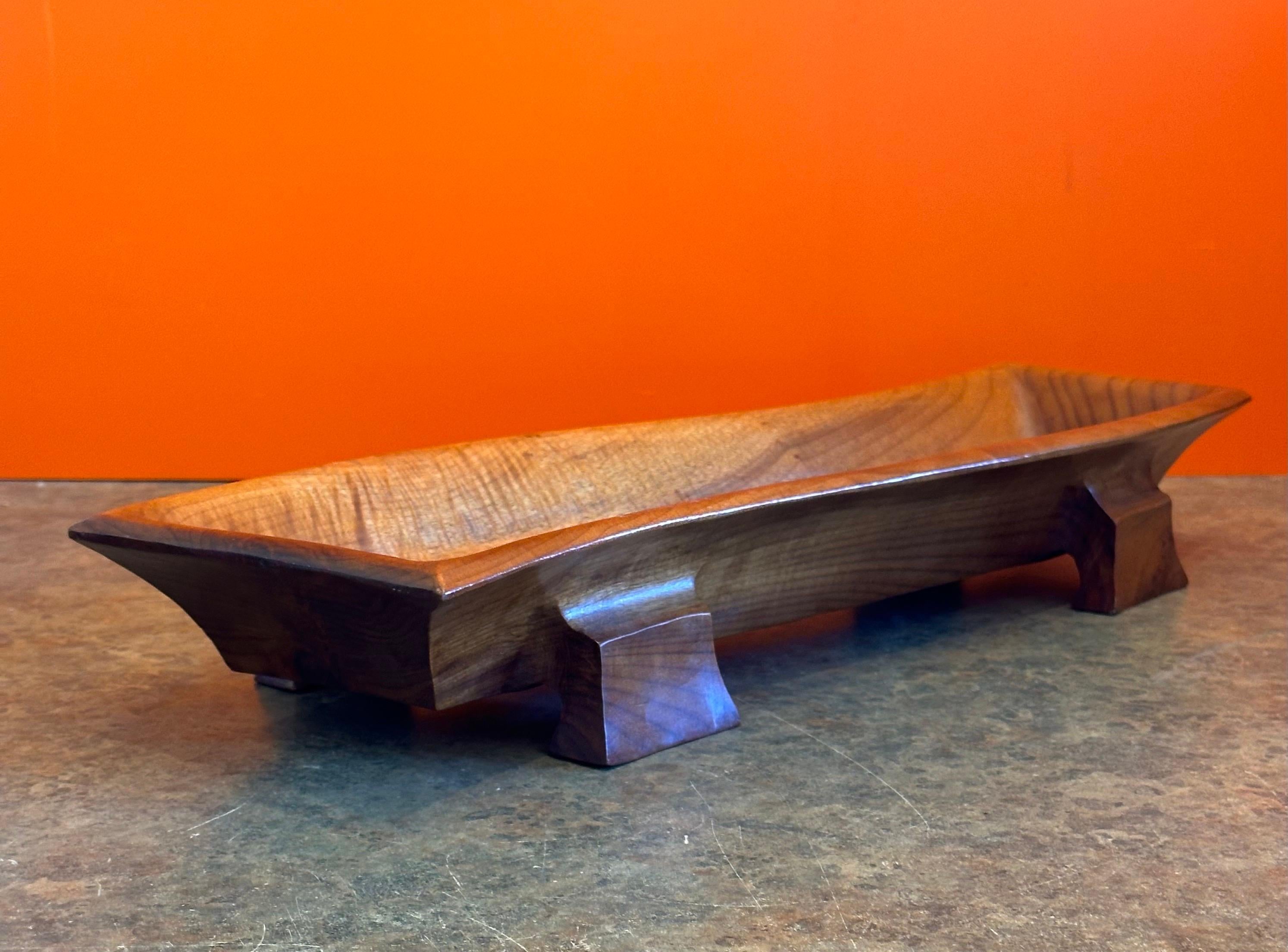 Américain Bol / Plateau bas en Wood Wood massif fabriqué à la main par Mallory en vente