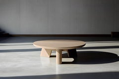 Hand-Crafted Solid Wood Round Coffee Table by Nono