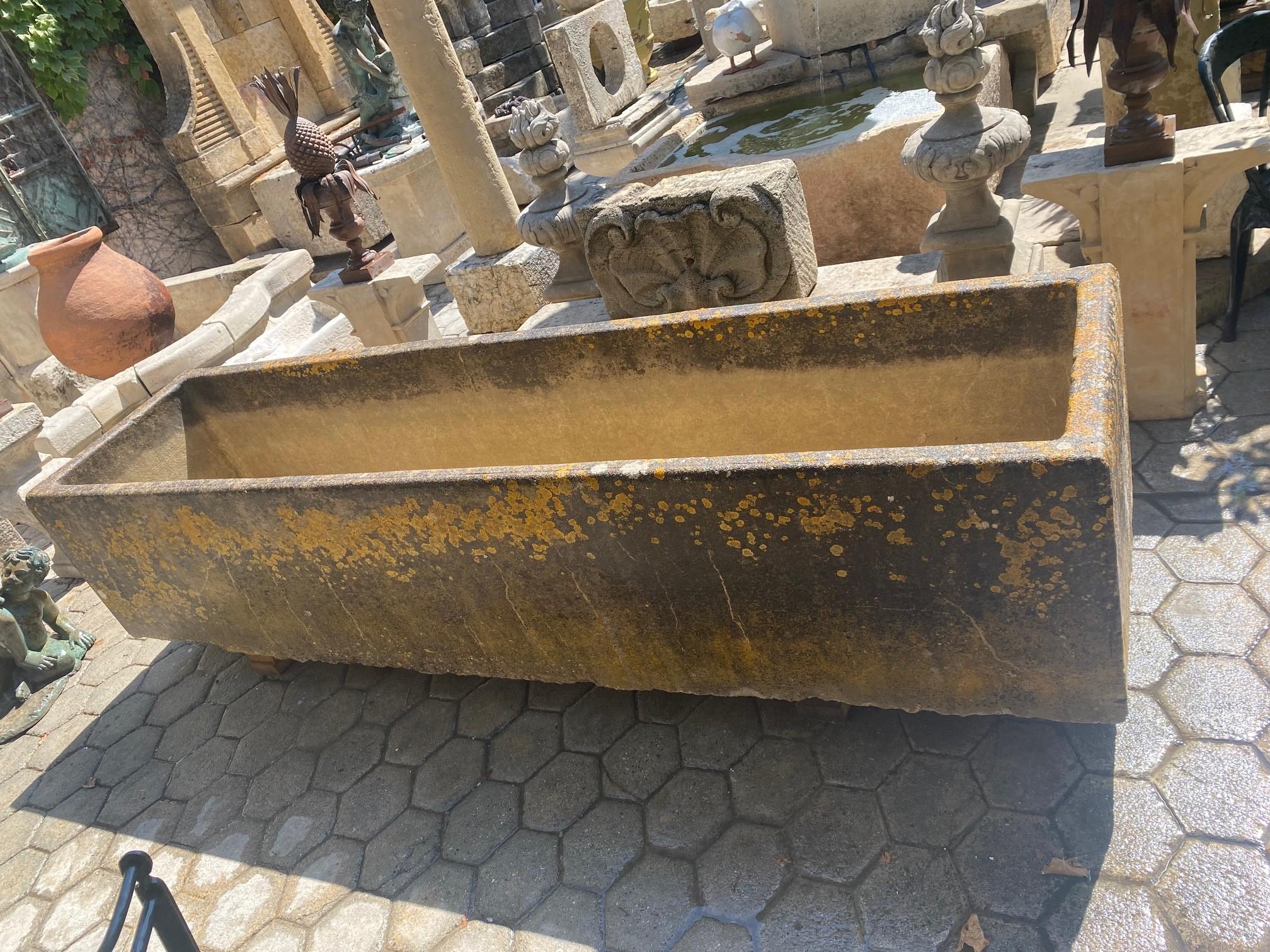 Hand Crafted Stone Container Fountain Basin Tub Planter Trough Antiques LA CA 4