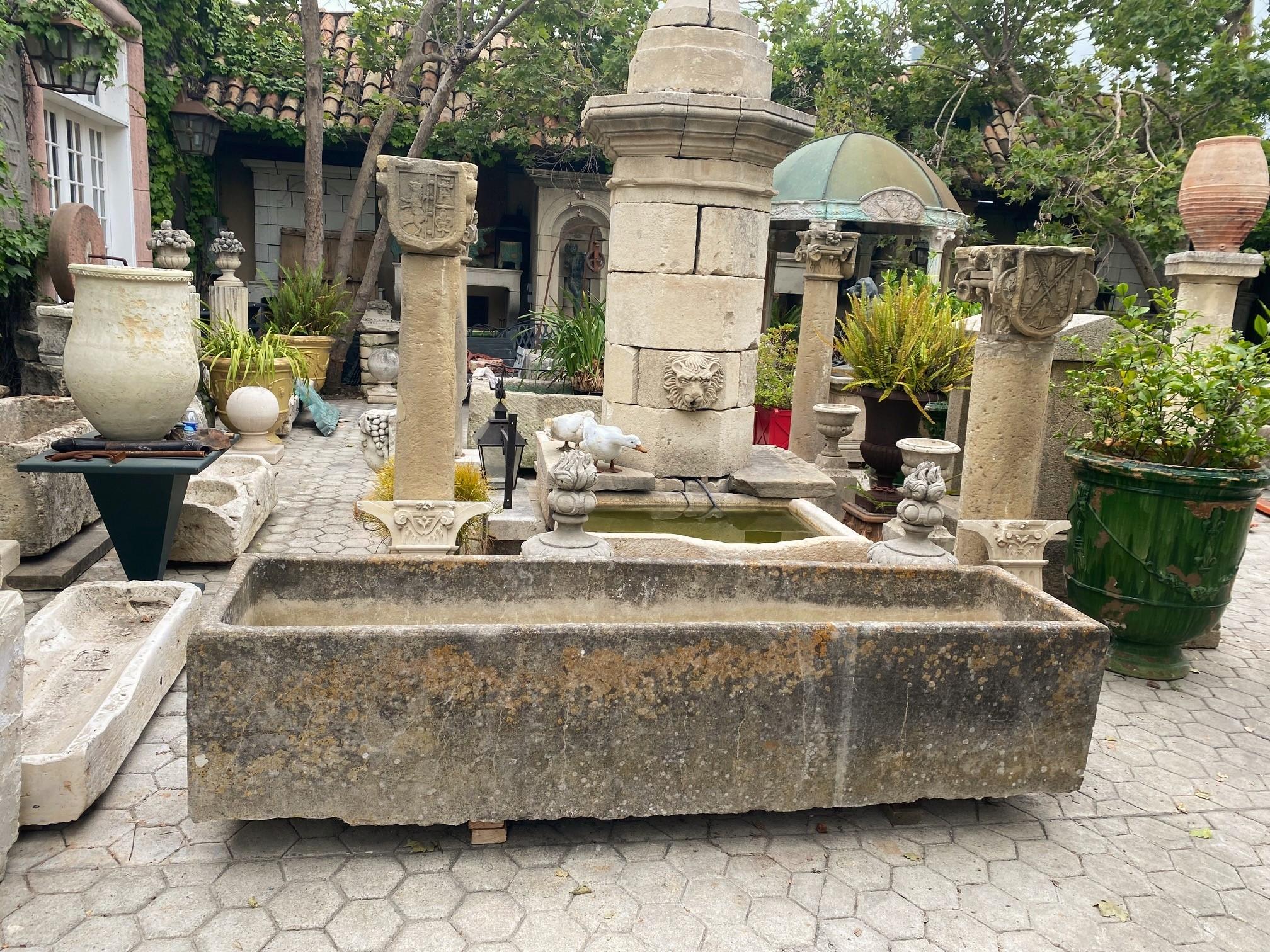 Hand Crafted Stone Container Fountain Basin Tub Planter Trough Antiques LA CA 7
