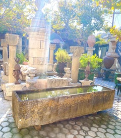 Hand Crafted Stone Container Fountain Basin Tub Planter Trough Antiques LA CA